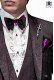 Purple and black bicolor bow tie and handkerchief 56589-5136-3333 Ottavio Nuccio Gala.