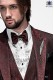 Maroon and black bicolor bow tie and handkerchief 56589-5175-3080 Ottavio Nuccio Gala.