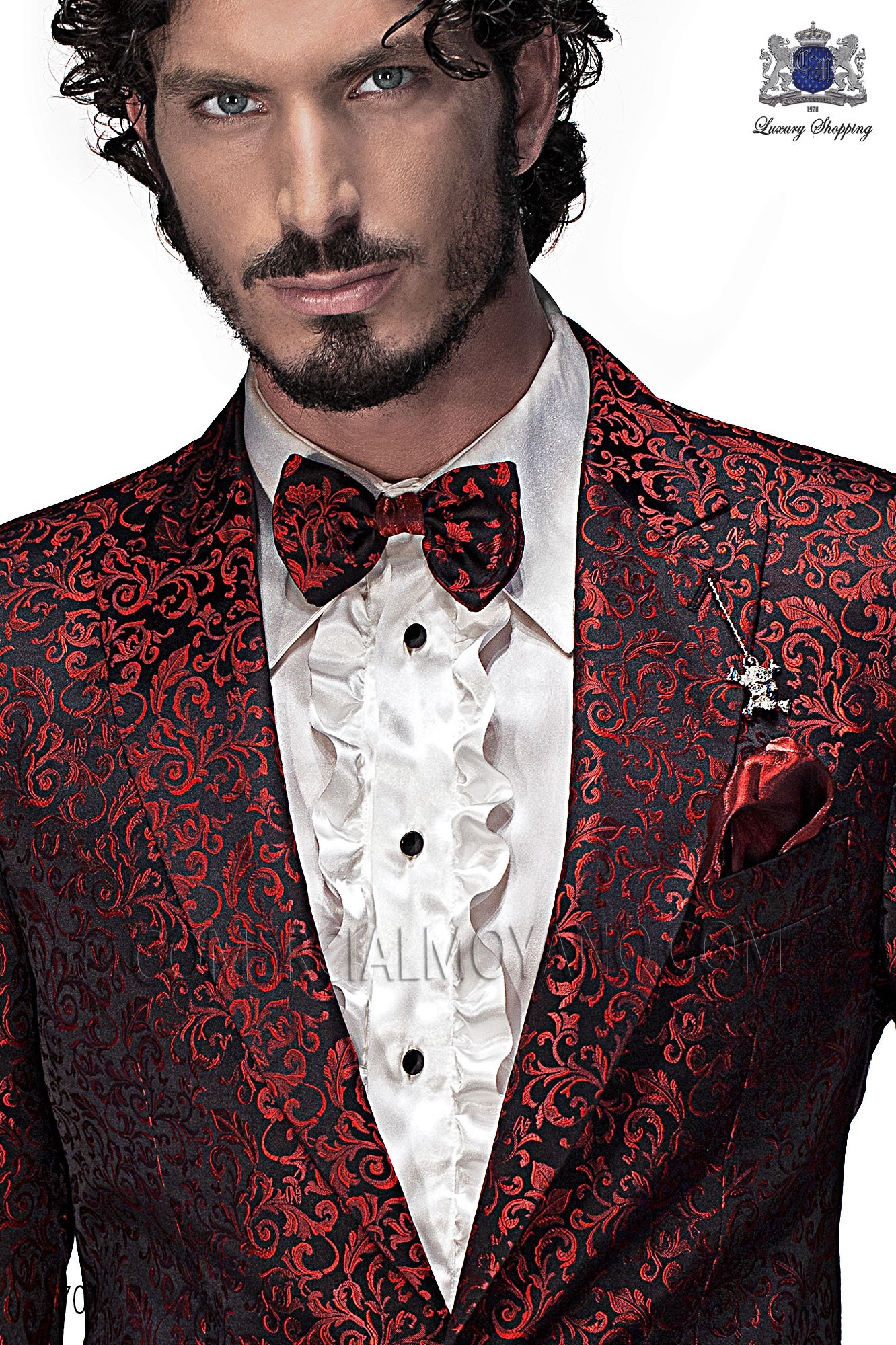 Italian emotion red-black men wedding suit, model: 701 Mario Moyano Emotion Collection
