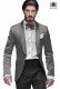 Italian black-silver fashion jacket in silk fabric Ottavio Nuccio Gala