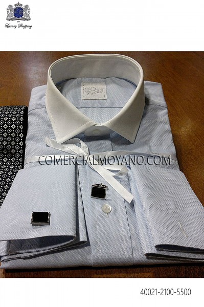 Light Blue Cotton Shirt 40021-2100-5500 Ottavio Nucio Gala.