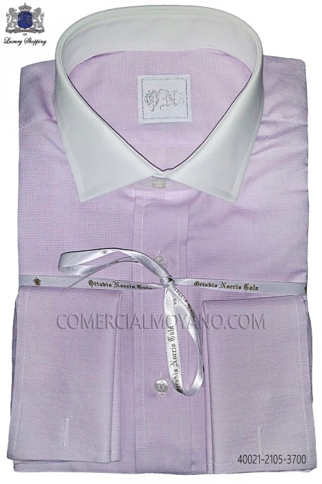 Purple cotton shirt 40021-2105-3700 Ottavio Nuccio Gala.