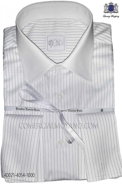 Black striped cotton shirt 40021-4054-1000 Ottavio Nuccio Gala.