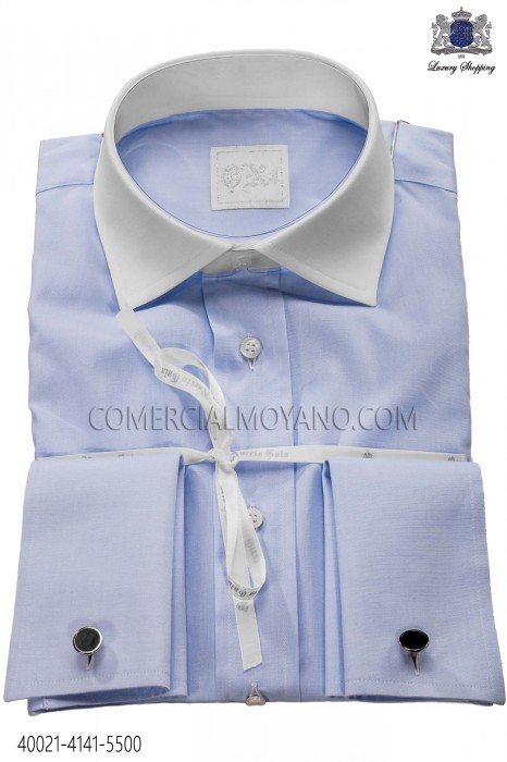 Light Blue Cotton Shirt 40021-4141-5500 Ottavio Nuccio Gala.