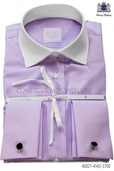 Camisa algodon lila 40021-4143-3700 Ottavio Nuccio Gala.