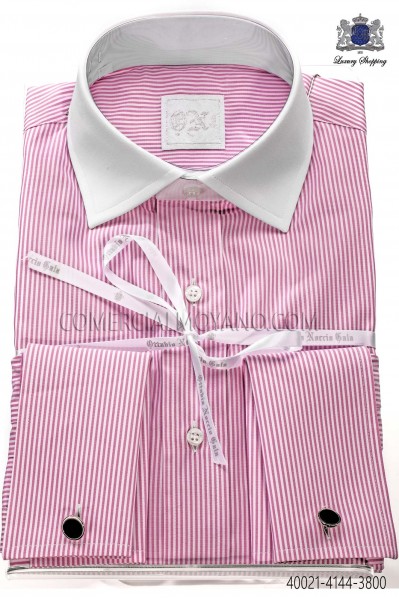 Pink striped cotton shirt 40021-4144-3800 Ottavio Nuccio Gala.