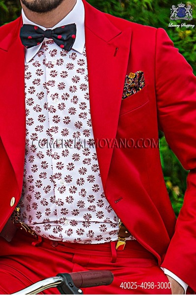 Red floral cotton shirt 40025-4098-3000 Ottavio Nuccio Gala.
