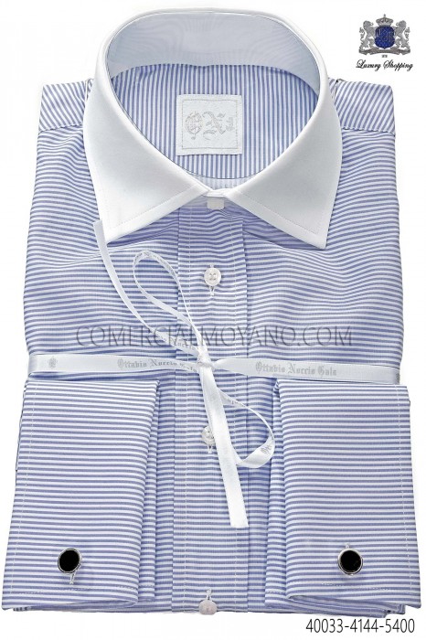 Blue striped shirt 40033-4144-5400 Ottavio Nuccio Gala.