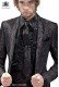 Black satin shirt with bronze drako embroidery 40041-1328-8086 Ottavio Nuccio Gala.