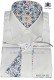 White cotton shirt with sky blue liberty cuff 40056-2104-1055 Ottavio Nuccio Gala.