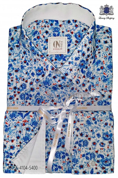 Sky blue liberty shirt 40056-4104-5400 Ottavio Nuccio Gala.
