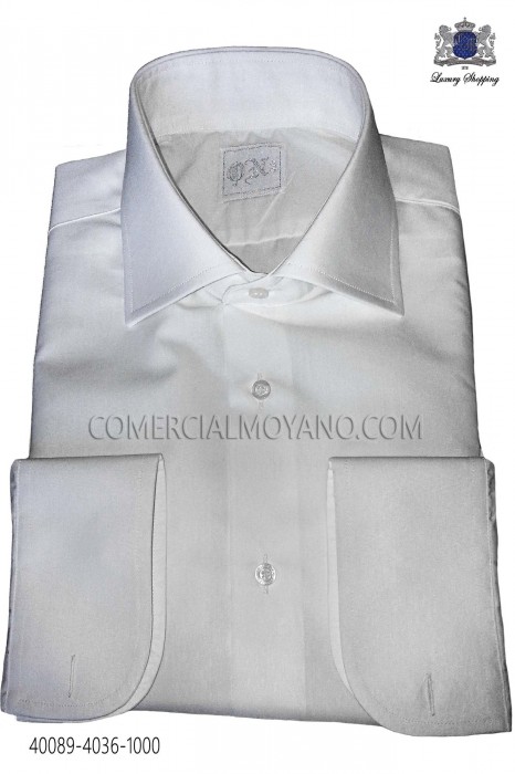 Classic white plain men wedding shirt 40089-4036-1000 Ottavio Nuccio Gala.