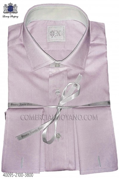 Orange plain cotton shirt 40095-2100-3800 Ottavio Nuccio Gala.