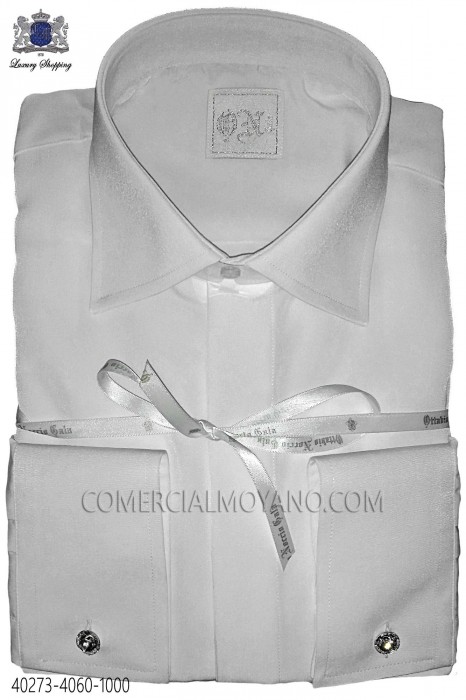 White microfiber shirt 40273-4060-1000 Ottavio Nuccio Gala.