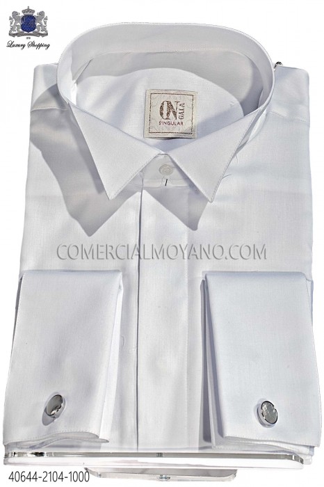 White plain cotton shirt 40644-2104-1000 Ottavio Nuccio Gala