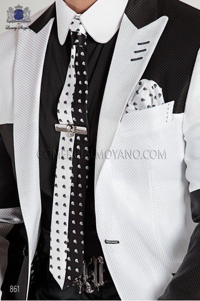 Black shirt with white collar 40067-4135-8010 Ottavio Nuccio Gala.