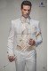 Baroque italian white satin wedding suit