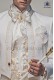 Baroque italian white satin wedding suit