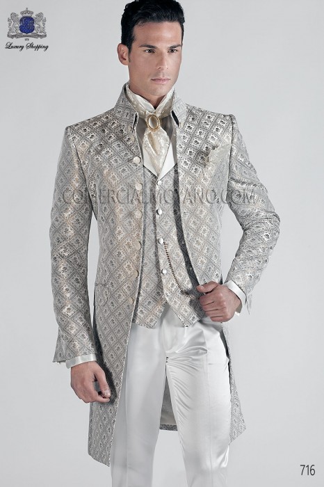 Italian gray-gold wedding suit