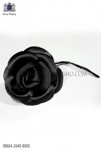 Black satin flower 98604-2640-8000 Ottavio Nuccio Gala.