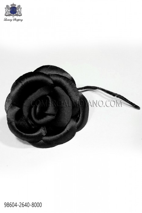 Black satin flower 98604-2640-8000 Ottavio Nuccio Gala.