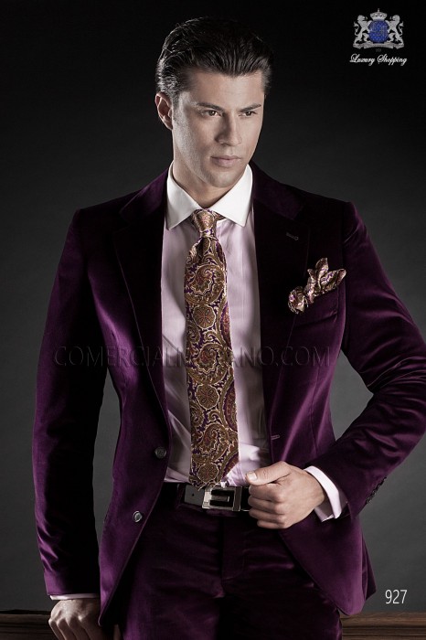 Italian purple velvet suit