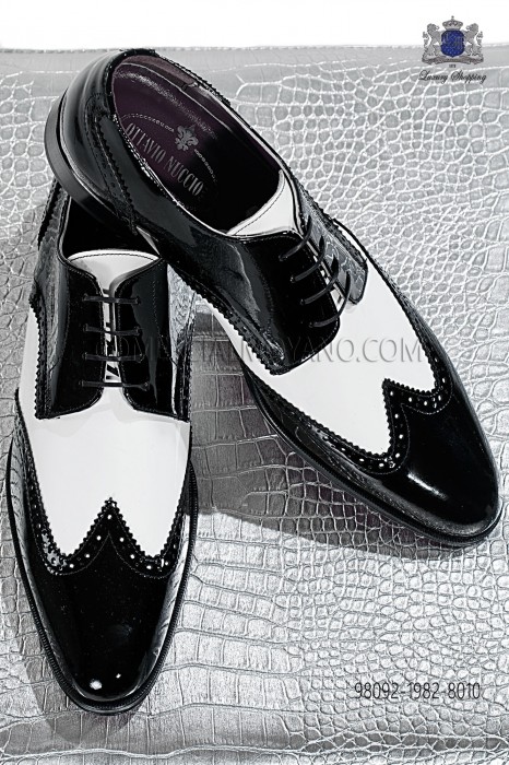 Black and white patent leather "Golf" shoes 98092-1982-8010 Ottavio Nuccio Gala.