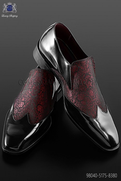 Baroque red and black brocade shoes 98040-5175-8380 Ottavio Nuccio Gala.