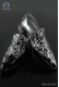 Black baroque shoes with black-white brocade fabric 98040-6057-8180 Ottavio Nuccio Gala.