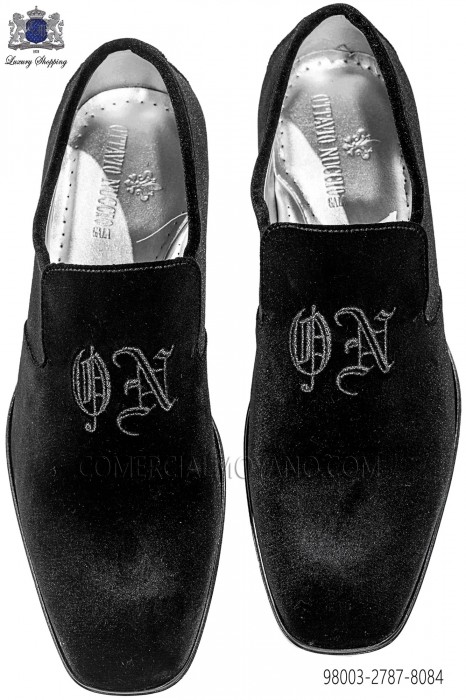 Black velvet shoes 98003-2787-8084 Ottavio Nuccio Gala.