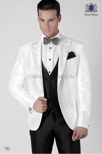 Italian blacktie white men wedding suit style 793 Mario Moyano