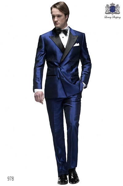 Italian blacktie blue men wedding suit style 978 Mario Moyano