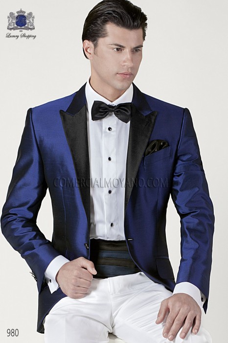 Italian royal blue wedding tuxedo