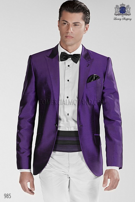 Italian purple wedding tuxedo