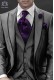 Italian gray high fashion men suit 3pz