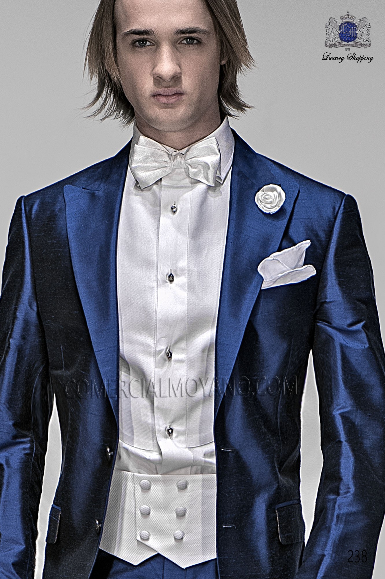 Fashion royal blue men wedding suit, model: 238 Mario Moyano Fashion Collection