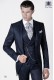 Italian blue short frock groom suit