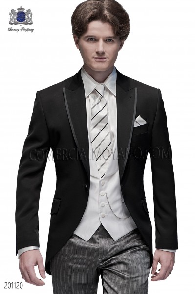 Italian black groom suit