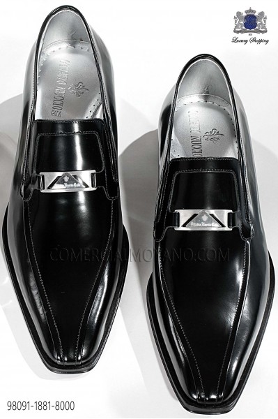 Black leather men shoes 98091-1881-8000 Ottavio Nuccio Gala.