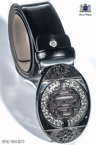 Cinturón negro hebilla barroca 98182-1884-8070 Ottavio Nuccio Gala.