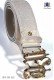 Beige damask leather belt with ON buckle 98191-1987-2020 Ottavio Nuccio Gala.