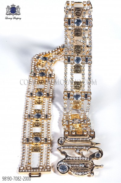 Gold-tone metal belt with crystals 98190-7082-2000 Ottavio Nuccio Gala.