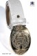 Cinturón adamascado blanco con hebilla dorada 98182-1987-1020 Ottavio Nuccio Gala.