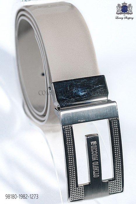 Ivory patent leather belt 98180-1982-1273 Ottavio Nuccio Gala.