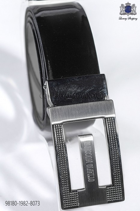 Black patent leather belt 98180-1982-8073 Ottavio Nuccio Gala.