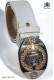 Cinturón adamascado blanco con hebilla plata 98182-1987-1073 Ottavio Nuccio Gala.