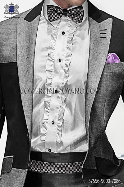 Silk cummerbund and bow tie 57556-9000-7086 Ottavio Nuccio Gala.