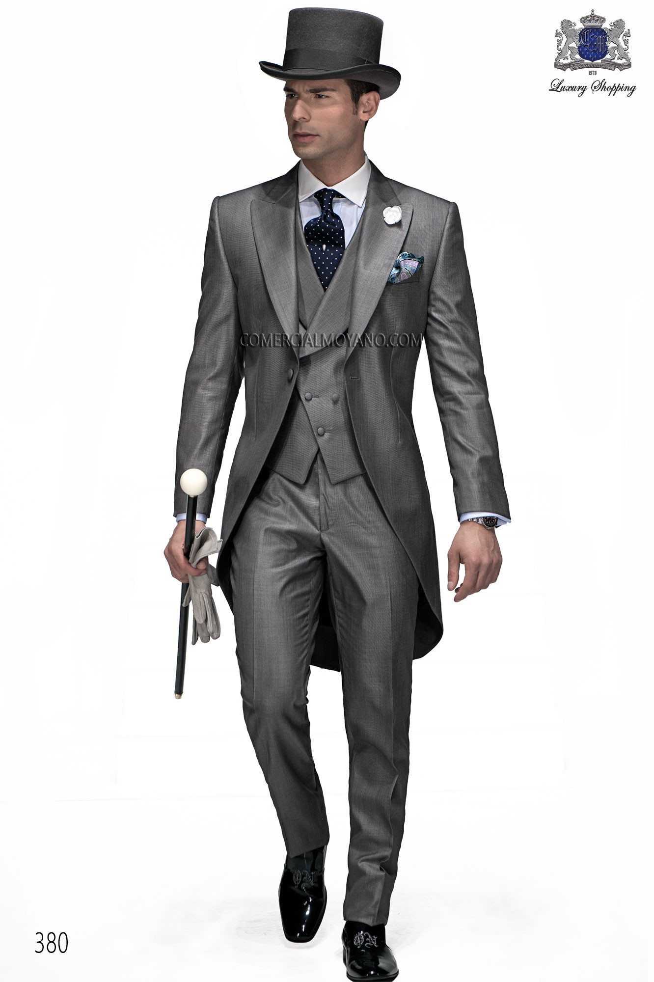 Gentleman gray men wedding suit model 380 Mario Moyano