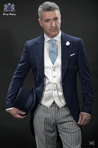 Gentleman blue men wedding suit style 542 Mario Moyano