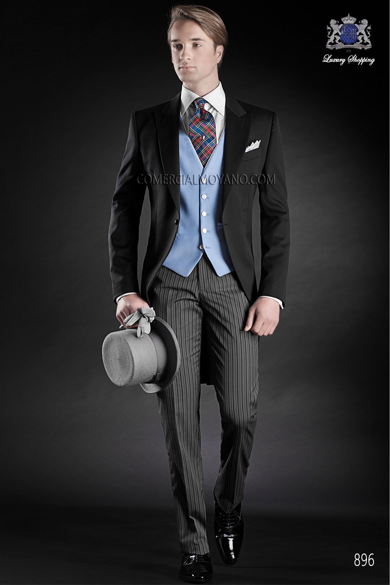 Gentleman black men wedding suit model 896 Mario Moyano